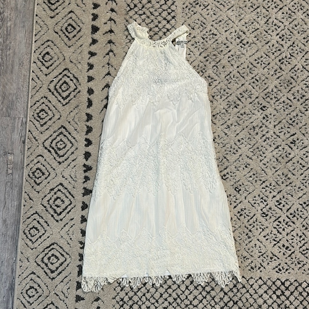 Charlotte Russe Ivory Lace Halter Top